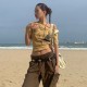 Women Summer Street Fashion Letter Printed Short-Sleeved Slant Collar T-Shirt Women Summer Street Fashion Letter Printed Short-Sleeved Slant Collar T-Shirt
