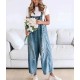 Women Fashion Retro Casual Ripped Loose Wide Leg Denim Jumpsuits Women Fashion Retro Casual Ripped Loose Wide Leg Denim Jumpsuits