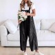 Women Fashion Retro Casual Ripped Loose Wide Leg Denim Jumpsuits Women Fashion Retro Casual Ripped Loose Wide Leg Denim Jumpsuits