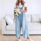Women Fashion Retro Casual Ripped Loose Wide Leg Denim Jumpsuits Women Fashion Retro Casual Ripped Loose Wide Leg Denim Jumpsuits