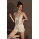 Women Fashion Sexy Solid Color Ice Silk Camisole Loose Shorts Pajamas Two-Piece Set Women Fashion Sexy Solid Color Ice Silk Camisole Loose Shorts Pajamas Two-Piece Set