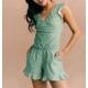 Women Fashion Sexy Plus Size Printed V-Neck Edge Curl Sleeveless Rompers Women Fashion Sexy Plus Size Printed V-Neck Edge Curl Sleeveless Rompers