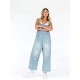 Women Fashion Casual Retro Ripped Loose Wide Leg Denim Jumpsuits