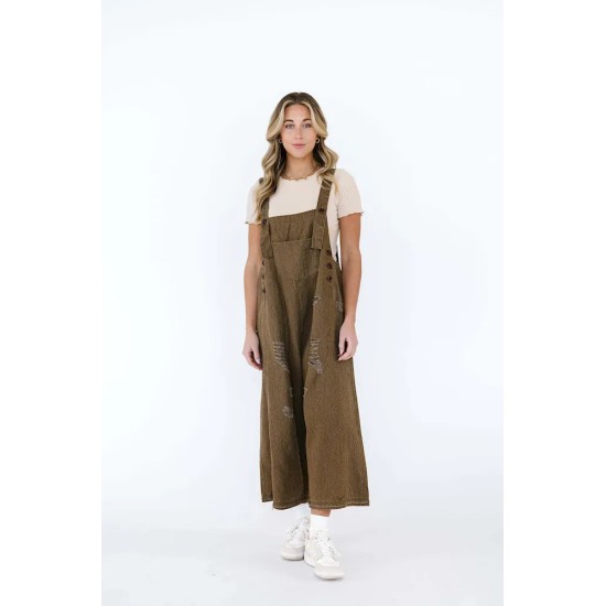 Women Fashion Casual Retro Ripped Loose Wide Leg Denim Jumpsuits