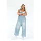 Women Fashion Casual Retro Ripped Loose Wide Leg Denim Jumpsuits