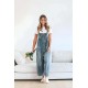 Women Fashion Casual Retro Ripped Loose Wide Leg Denim Jumpsuits