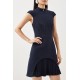 Women Fashion Casual Solid Color Round Neck Sleeveless Slim-Fit Dress