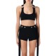 Women Fashion Sexy Solid Color Buckle Tank Top Tight Shrots Two-Piece Set