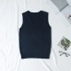Women Fashion Solid Color V-Neck Sleeveless Knitwear