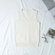 Women Fashion Solid Color V-Neck Sleeveless Knitwear