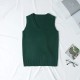 Women Fashion Solid Color V-Neck Sleeveless Knitwear