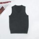 Women Fashion Solid Color V-Neck Sleeveless Knitwear