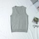 Women Fashion Solid Color V-Neck Sleeveless Knitwear