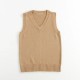 Women Fashion Solid Color V-Neck Sleeveless Knitwear