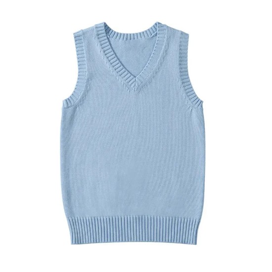 Women Fashion Solid Color V-Neck Sleeveless Knitwear