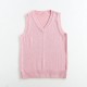 Women Fashion Solid Color V-Neck Sleeveless Knitwear
