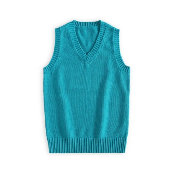Women Fashion Solid Color V-Neck Sleeveless Knitwear