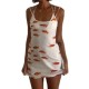 Women Fashion Sexy Goldfish Print Sleeveless Spaghetti Strap Tight Dress