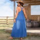 Women Fashion Plus Size Deep V-Neck Sleeveless Loose Denim Dress Women Fashion Plus Size Deep V-Neck Sleeveless Loose Denim Dress