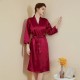Women Fashion Solid Color Satin Long-Sleeve Lace-Up Loose Pajamas Women Fashion Solid Color Satin Long-Sleeve Lace-Up Loose Pajamas