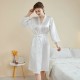 Women Fashion Solid Color Satin Long-Sleeve Lace-Up Loose Pajamas Women Fashion Solid Color Satin Long-Sleeve Lace-Up Loose Pajamas
