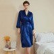 Women Fashion Solid Color Satin Long-Sleeve Lace-Up Loose Pajamas Women Fashion Solid Color Satin Long-Sleeve Lace-Up Loose Pajamas