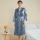 Women Fashion Solid Color Satin Long-Sleeve Lace-Up Loose Pajamas Women Fashion Solid Color Satin Long-Sleeve Lace-Up Loose Pajamas