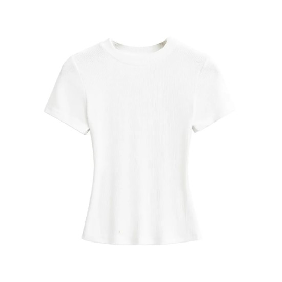 Women Simple Solid Color Short Sleeve T-Shirt