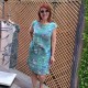 Women Fashion Casual Plus Size Floral Printed Round Neck Short-Sleeve Slim-Fit Dress