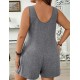Women Fashion Casual Plus Size Solid Color Sleeveless Loose Rompers