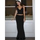 Women Fashion Sexy Printed V-Neck Camisole Slim-Fit Skirt Two-Piece Set