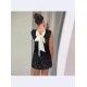 Women Fashion Elegant Solid Color Sequins Sleeveless Bowknot Lace-Up Slim Fit Dress