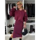 Women Fashion Solid Color Batwing Sleeve Sweatshirt Sleeveless Slim Fit Dress Two-Piece Set