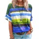 Women Casual Multicolor Print Short-Sleeve T-Shirt