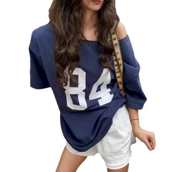 Women Casual Loose Digital Print T-Shirt