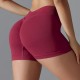Women Fashion Sexy Solid Color Seamless Tight Yoga Sports Shorts
