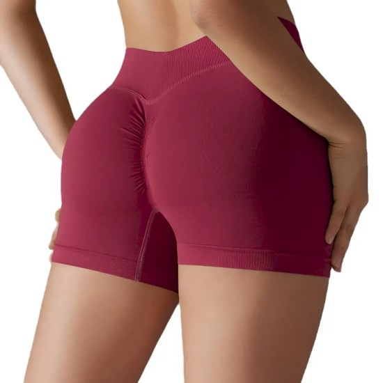 Women Fashion Sexy Solid Color Seamless Tight Yoga Sports Shorts