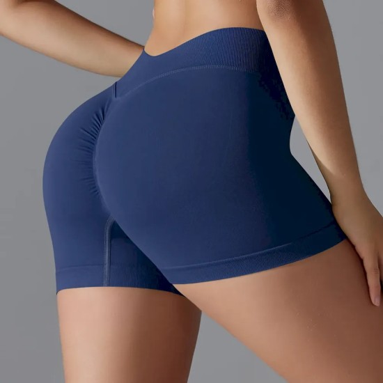 Women Fashion Sexy Solid Color Seamless Tight Yoga Sports Shorts