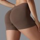 Women Fashion Sexy Solid Color Seamless Tight Yoga Sports Shorts