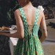 Women Fashion Printed Lace Sleeveless Backless Lace-Up Loose Dress