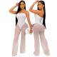 Women Fashion Sexy Mesh Tube Top Wide Leg Jumpsuits